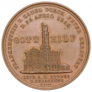 Śląsk, Ząbkowice Śląskie - medal ze zniszczenia miasta 1858