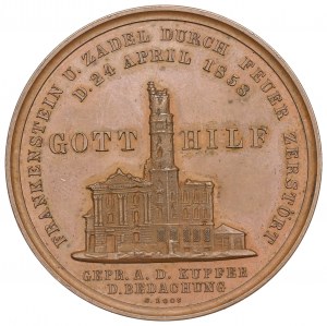 Śląsk, Ząbkowice Śląskie - medal ze zniszczenia miasta 1858