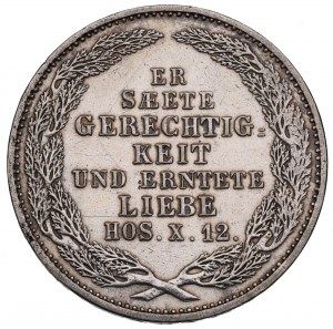 Allemagne, Saxe, 1/6 thaler 1854 - à la mort du roi