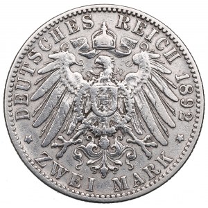 Germany, Preussen, 2 mark 1892