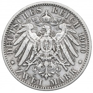 Německo, Oldenburg, 2 marky 1900