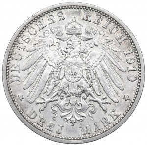 Německo, Hesensko, 3 marky 1910