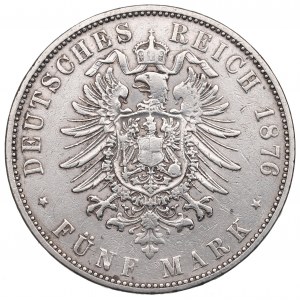 Germany, Hessen, 5 mark 1876