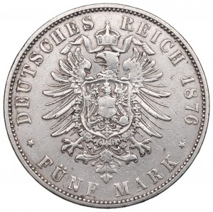 Germany, Hessen, 5 mark 1876