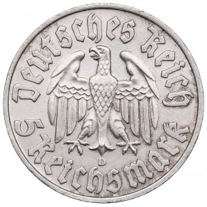 Weimarer Republik, 5 Mark 1933 D, München - 450. Jahrestag der Geburt von Martin Luther