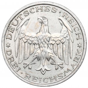 Nemecko, Weimarská republika, 3 marky 1927 A, Berlín