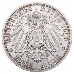 Německo, Sasko, 3 marky 1910