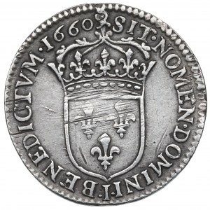 Francja, Ludwik XIV, 1/12 ecu 1660, Limoges