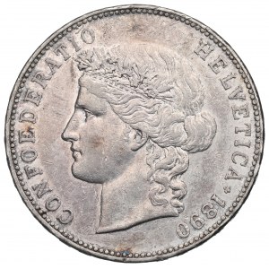 Suisse, 5 Francs 1890