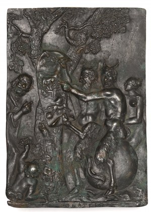 Europe, Cast iron placard - Satyr