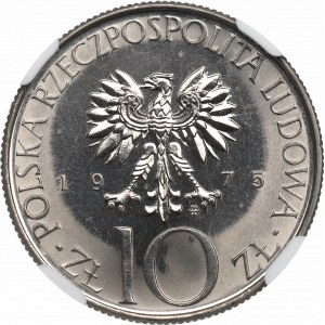 PRL, 10 złotych 1975 Mickiewicz - NGC MS66