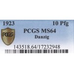 Free City of Danzig, 10 pfennig 1923 - PCGS MS64