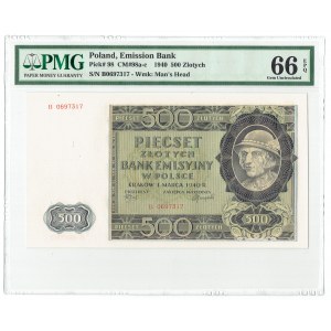 GG, 500 gold 1940 A - PMG 66EPQ