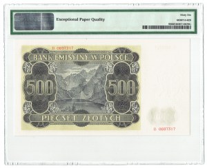 GG, 500 złotych 1940 A - PMG 66EPQ