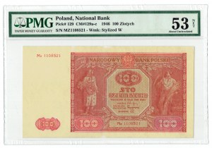 PRL, 100 zl. 1946 Mz - vzácná náhradní série PMG 53