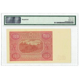 PRL, 100 zloty 1946 Mz - rare série de remplacement PMG 53