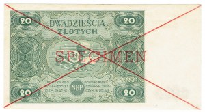 PRL, 20 zloty 1947 A 1234567 - SPECIMEN