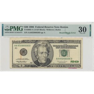 USA, 20 dolarů 1996 destrukce - PMG 30