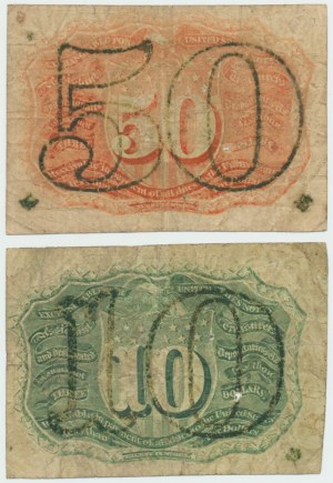 USA, sada 10 a 50 centů 1863