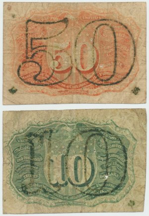 USA, serie di 10 e 50 centesimi 1863