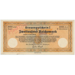 Allemagne, Certificat fiscal 2000 marques 1940