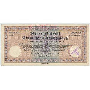 Allemagne, Certificat fiscal 1000 marks 1940