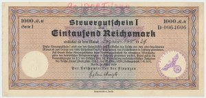 Allemagne, Certificat fiscal 1000 marks 1940