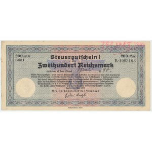 Germania, certificato fiscale 200 marchi 1940