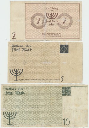 Getto w Łodzi, zestaw 2, 5, 10 marek 1940