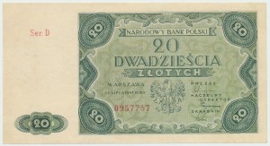 Polská lidová republika, 20 zlotých 1947 D