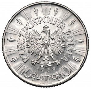 Deuxième République, 10 zlotys 1939 Pilsudski