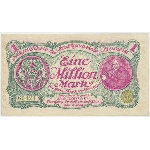 Gdaňsk, 1 milion marek 1923 s 5 číslicemi