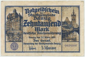 Gdansk, 10,000 marks 1923 - rare