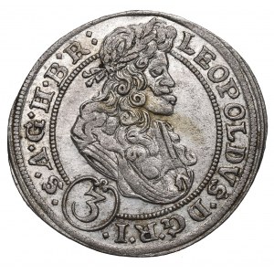 Silésie sous la domination des Habsbourg, Léopold Ier, 3 krajcary 1698, Brzeg - non décrite