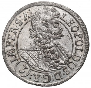 La Bohême sous la domination des Habsbourg, Léopold, 3 krajcars 1696, Prague