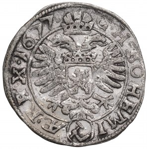 Bohemia under Habsburgs, Leopold, 3 kreuzer 1677, Kuttenberg