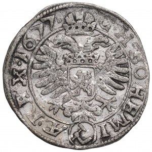 Czechy pod panowaniem Habsburgów, Leopold, 3 krajcary 1677, Kutna Hora