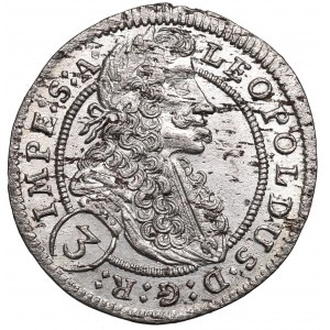Čechy pod vládou Habsburgovcov, Leopold I., 3 Krajcars 1704, Praha