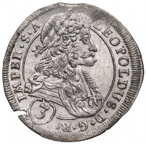 Čechy pod vládou Habsburgovcov, Leopold, 3 Krajcars 1697, Kutná Hora