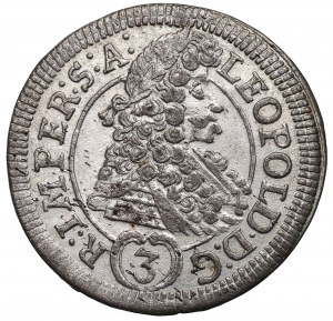 Boemia sotto il dominio asburgico, Leopoldo, 3 krajcars 1695, Praga