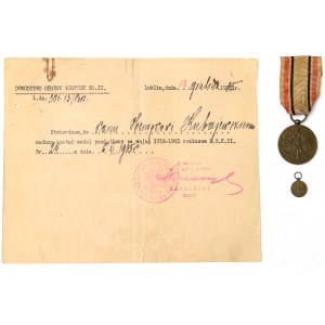 II RP, Medaile Polsko svému obránci - za válku 1918-1921, udělená Občanskou gardou Lublin.