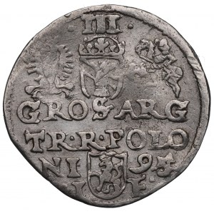 Sigismond III Vasa, Trojak 1595, Olkusz - poinçon de date indéterminée