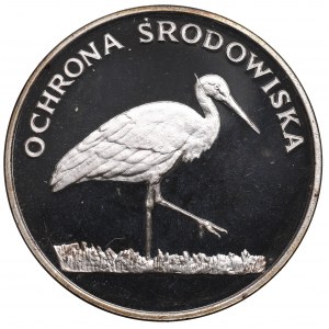 Volksrepublik Polen, 100 Zloty 1982 Umweltschutz - Storch