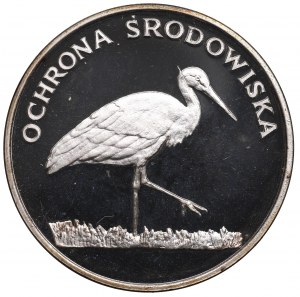 République populaire de Pologne, 100 zloty 1982 Protection de l'environnement - Cigogne