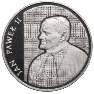 Volksrepublik Polen, 10.000 Zloty 1989 - Johannes Paul II. auf dem Raster