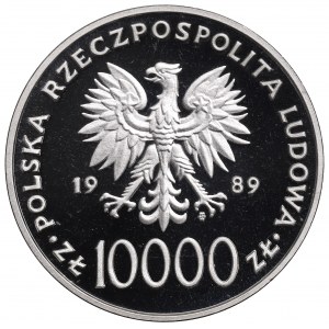 People's Republic of Poland, 10,000 zloty 1989 - John Paul II half figure