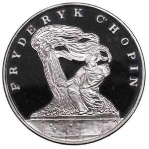 III RP, 100.000 PLN 1990, piccolo trittico di Frederic Chopin