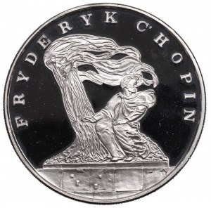 III RP, 100 000 PLN 1990, petit triptyque de Frédéric Chopin
