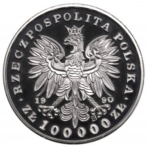 III RP, 100.000 złotych 1990, Fryderyk Chopin mały tryptyk