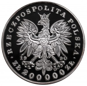 Dritte Republik, 200.000 PLN 1990 Pilsudski Großes Triptychon